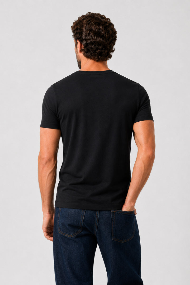 armor-lux-t-shirt-uni-homme-col-v-lyocell-coton image 3