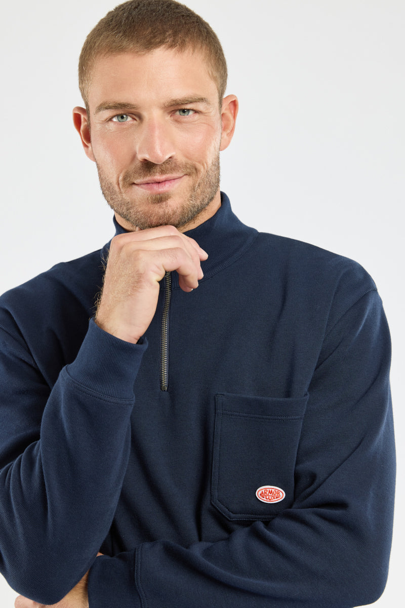 armor-lux-sweat-homme-col-camionneur-h-ritage-coton-pais image 2