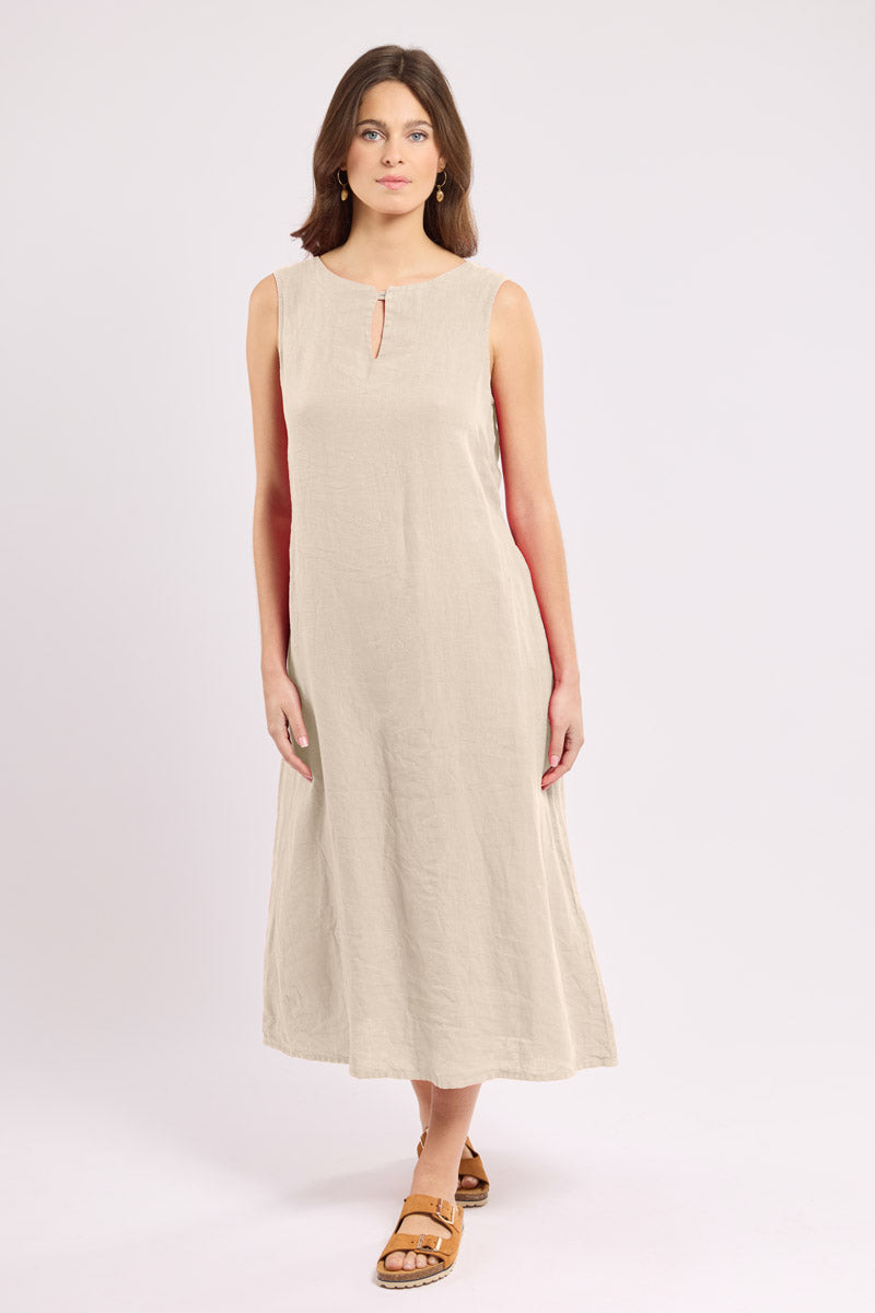 armor-lux-robe-longue-femme-100-lin-ceinture image 1