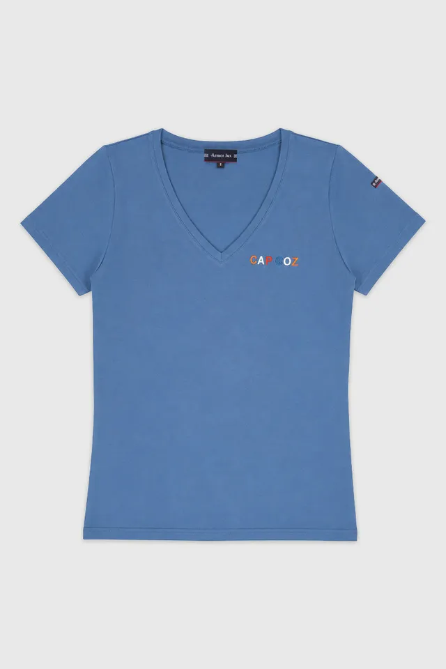 armor-lux-t-shirt-femme-le-cap-coz-2026-col-v-coton image 1