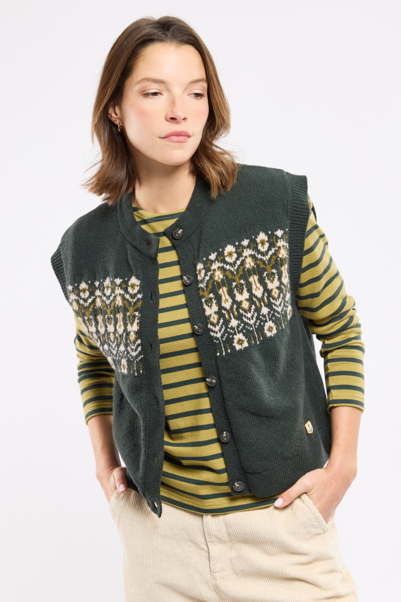 armor-lux-cardigan-sans-manche-h-ritage-laine-jacquard-femme image 6