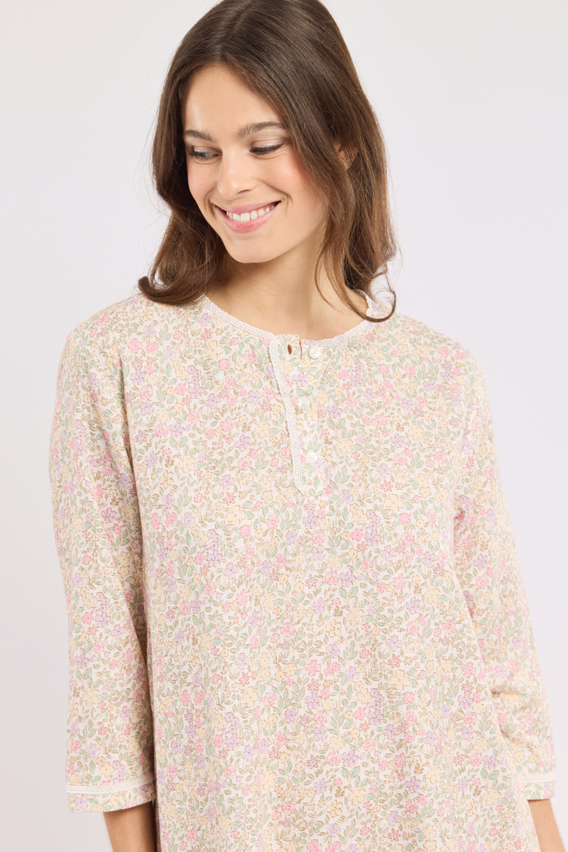 armor-lux-chemise-de-nuit-fleurs-sauvages-coton-femme image 2