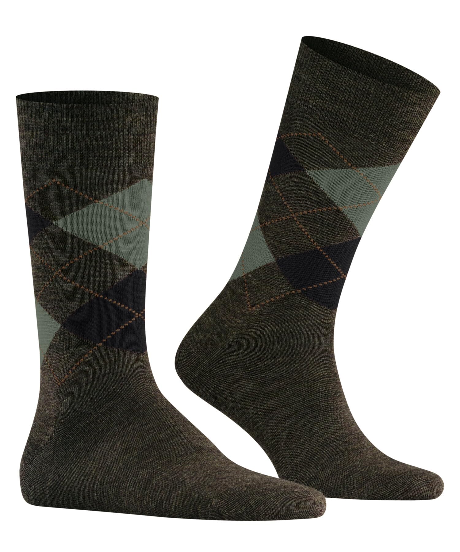 burlington-edinburgh-melange-homme-chaussettes-laine-argyle-vert-jade-cream-7185 image 3