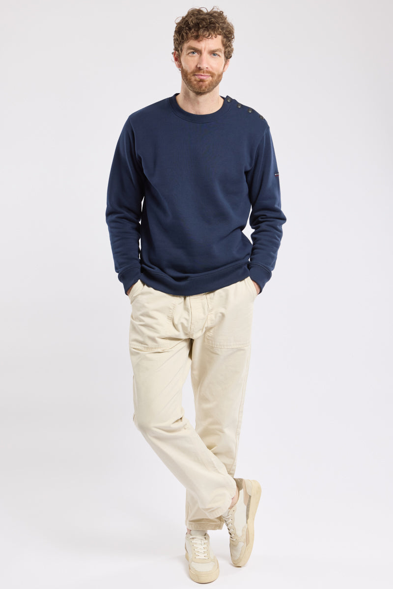 armor-lux-sweat-homme-col-boutonn-coudi-res-coton image 4