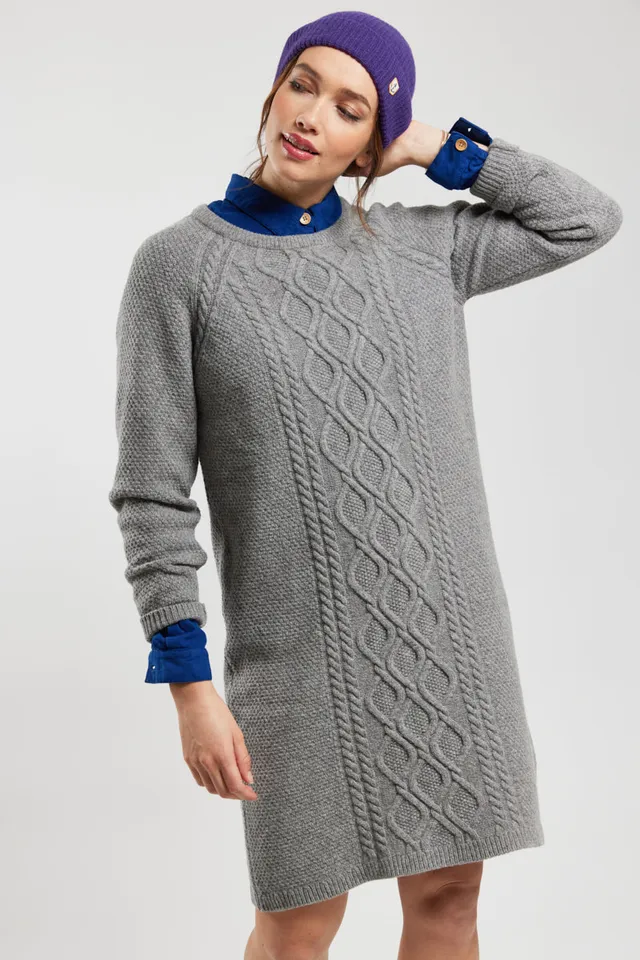 armor-lux-robe-pull-torsades-femme-laine-col-rond image 1