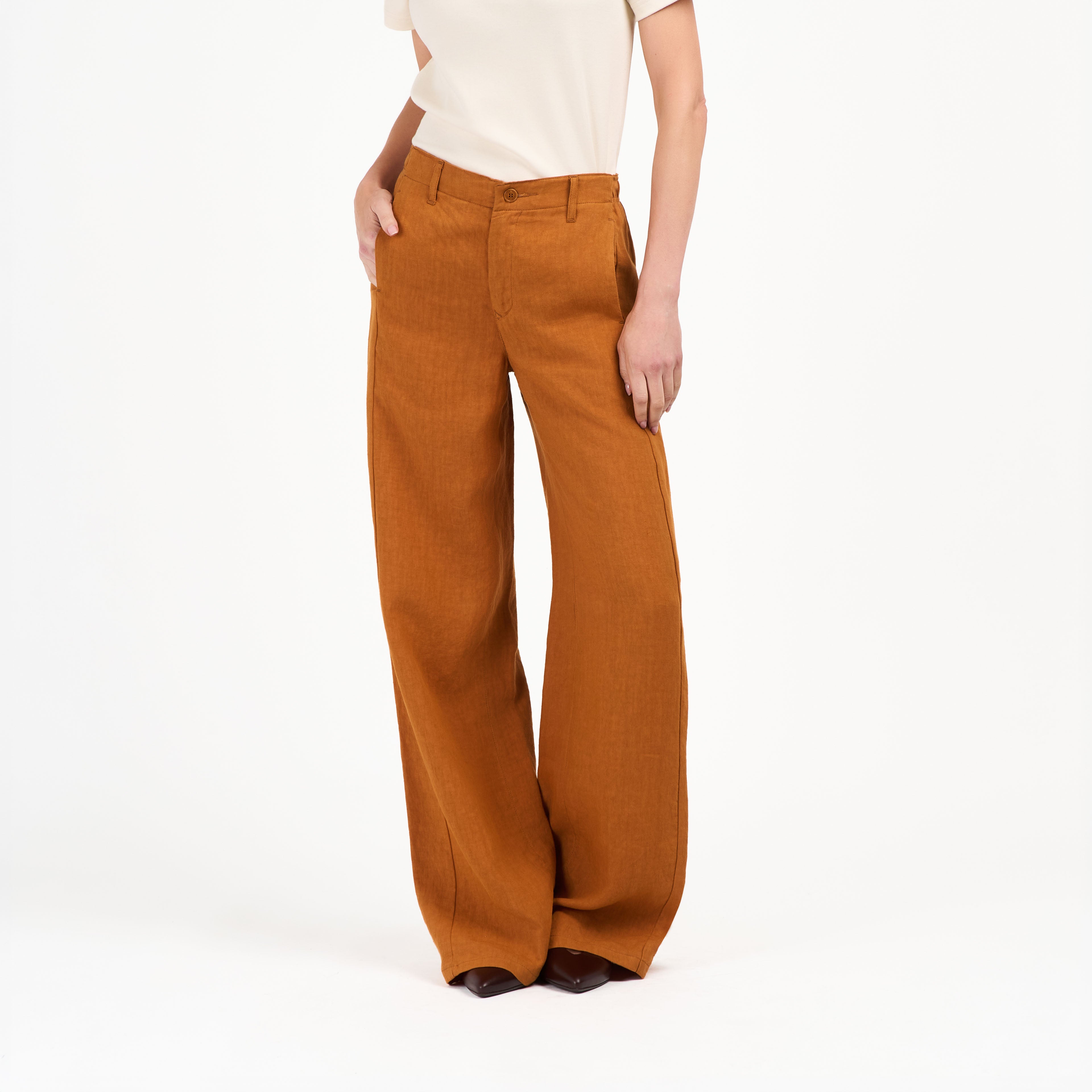 atelier-tuffery-lise-pantalon-femme-large-rouille-en-lin image 4