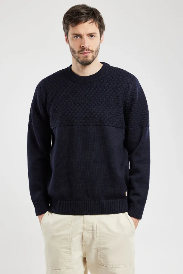 armor-lux-pull-jeu-de-maille-damier-homme-100-laine-h-ritage image 1