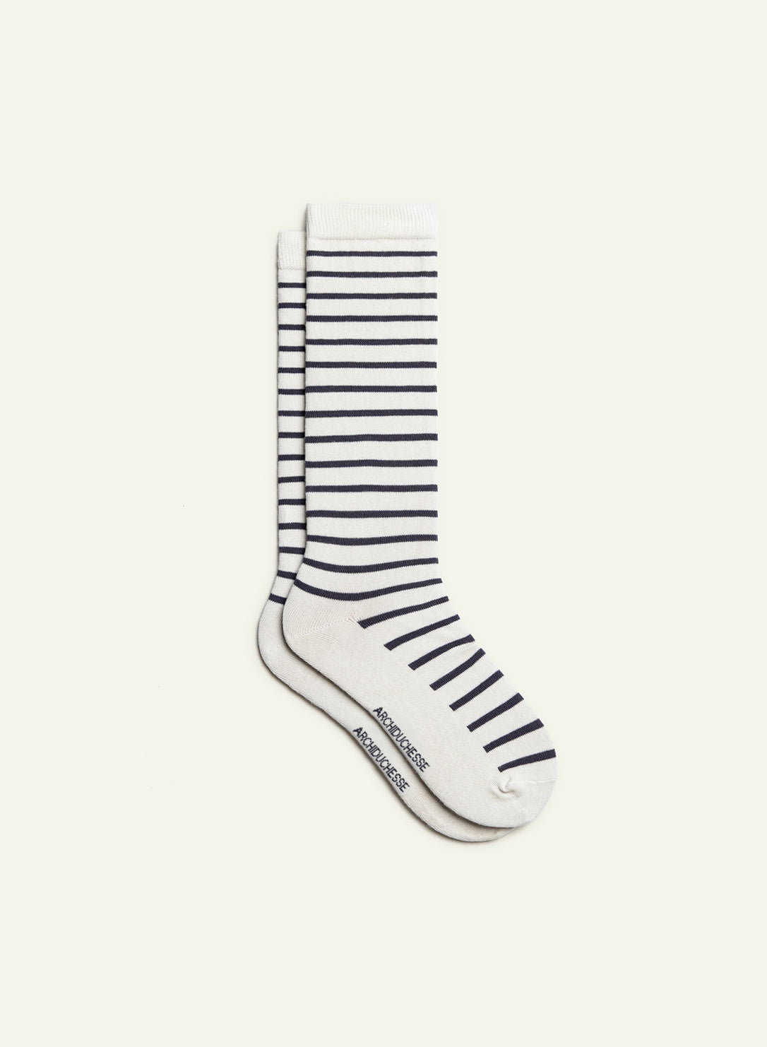 archiduchesse-b-nodet-chaussettes-mi-haute-ray-es-marin-coton-mixte image 2