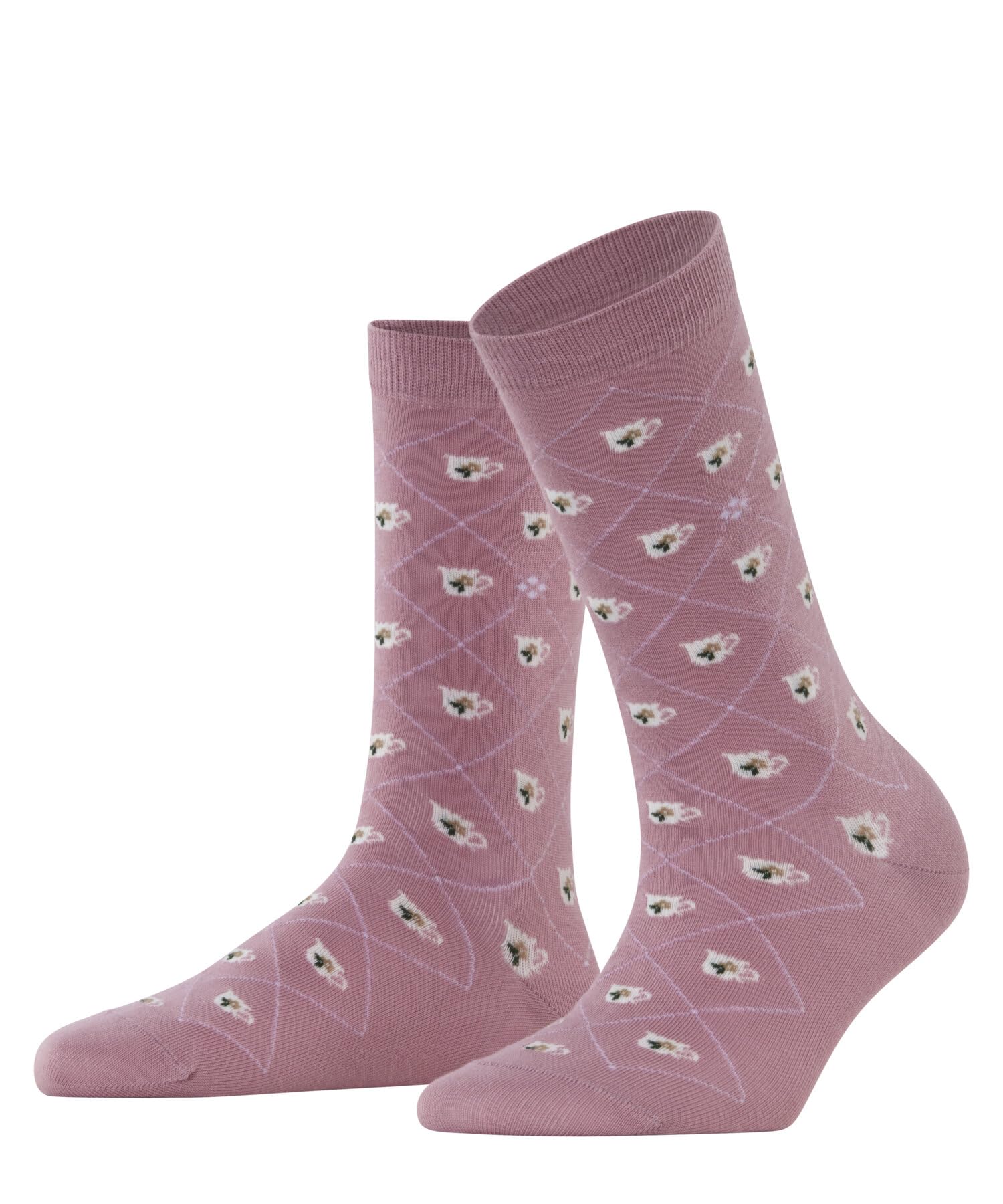 burlington-teatime-chaussettes-femme-coton-respirant-motif-tasse-th-argyle image 7