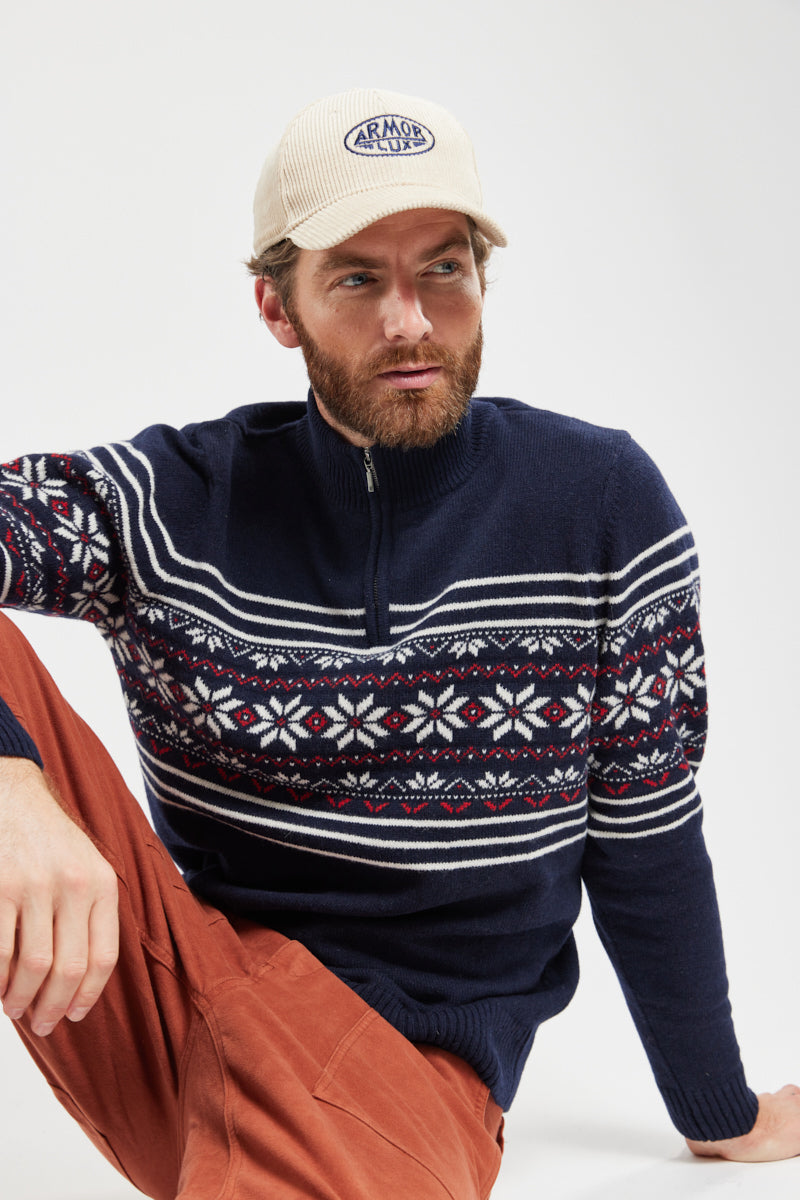 armor-lux-pull-de-no-l-homme-camionneur-jacquard-ecopure-recycl image 4