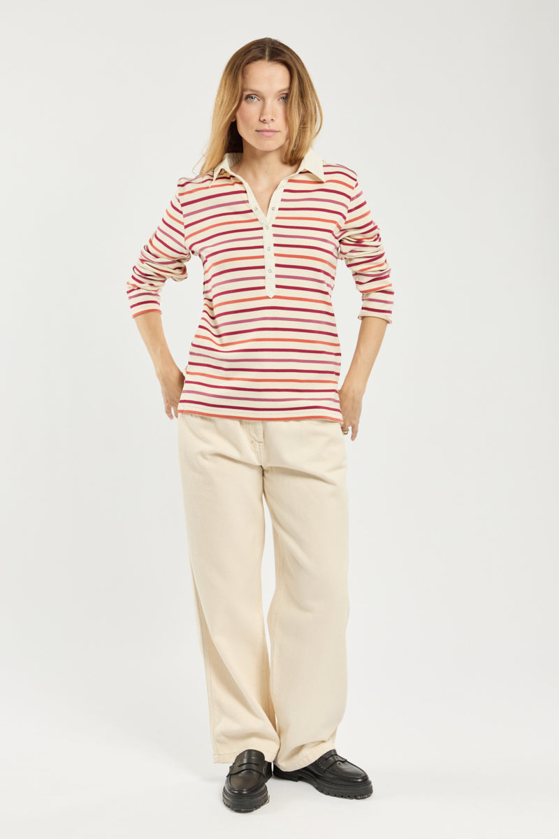 armor-lux-polo-ba-la-femme-coton-pais-manches-longues image 3