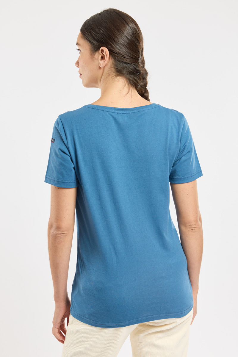 armor-lux-t-shirt-s-rigraphi-amb-femme-col-v-coton image 4