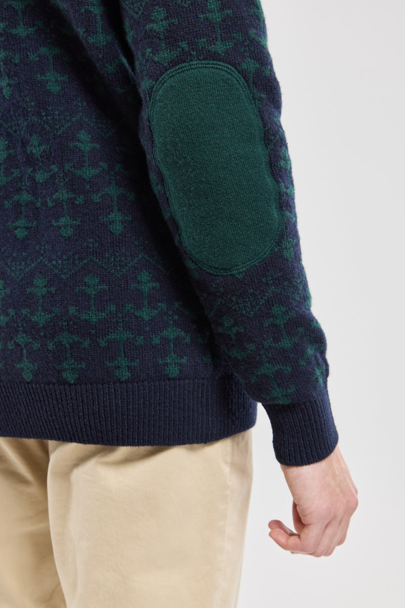 armor-lux-pull-jacquard-ancres-homme-laine-80-coudi-res image 5