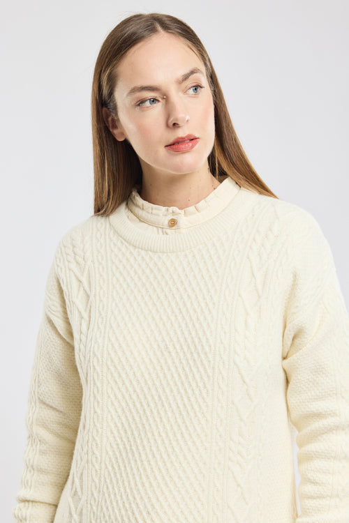 robe-pull-armor-lux-fouesnant-col-rond-torsades-irlandaises-80-laine image 3