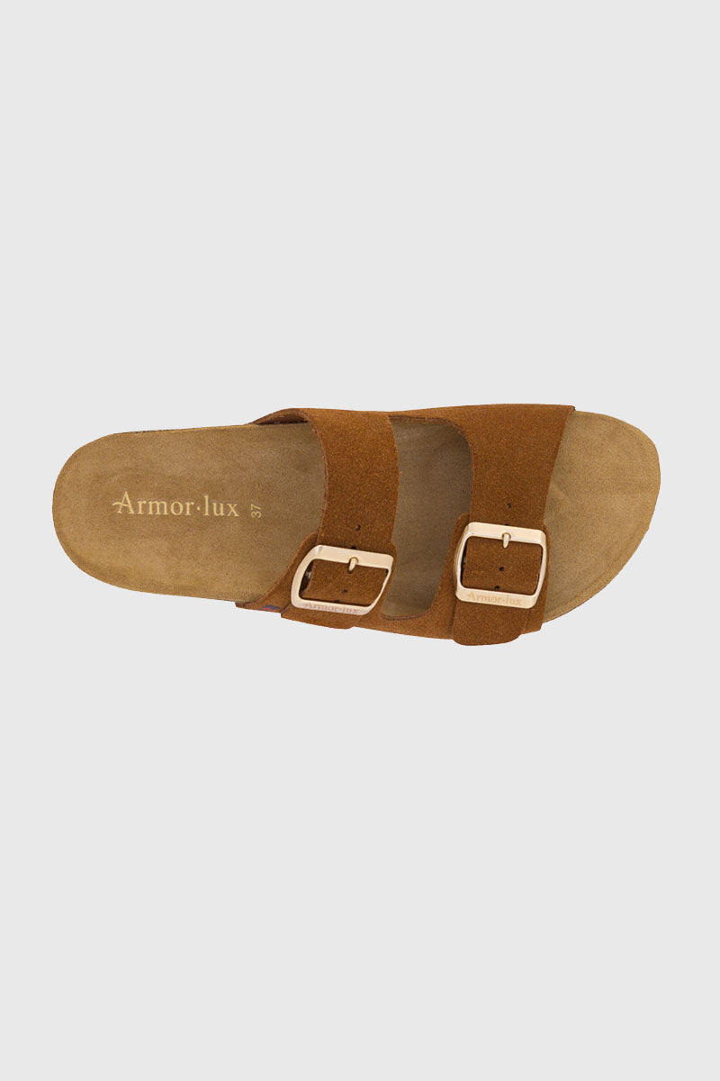 armor-lux-mules-deux-brides-zef-cuir-marron image 2