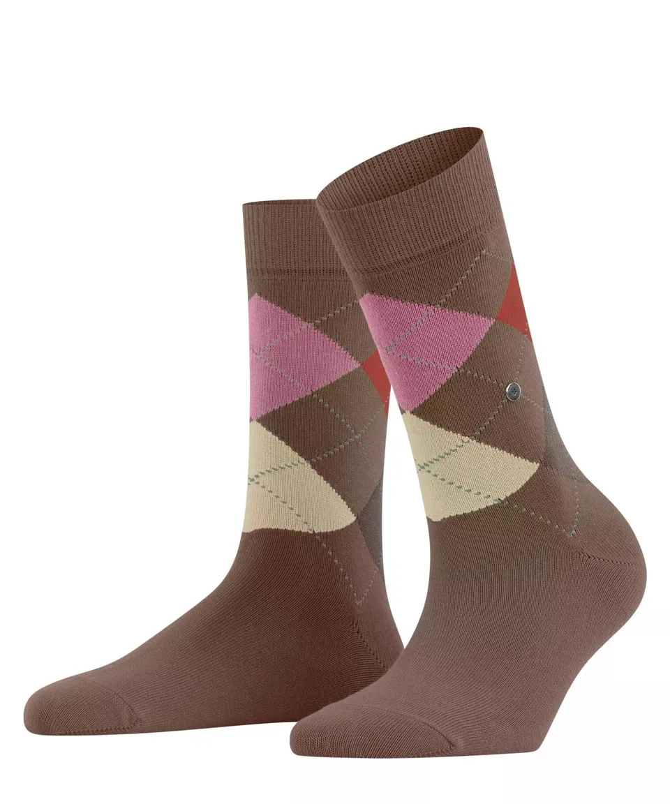burlington-queen-chaussettes-femme-coton-fantaisie-marron-walnut-5022-36-41 image 1