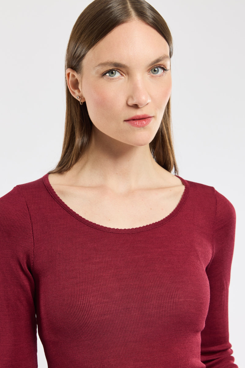 armor-lux-t-shirt-nuit-manches-longues-femme-laine-et-soie-2 image 2