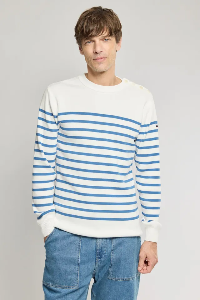 armor-lux-pull-marin-ray-coton-patte-boutonn-e-homme image 1