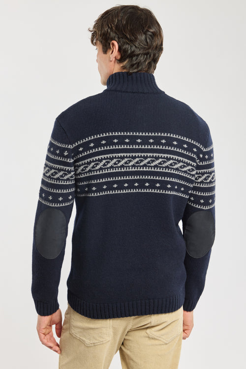 armor-lux-deauville-pull-trucker-zipp-homme-laine-jacquard image 6