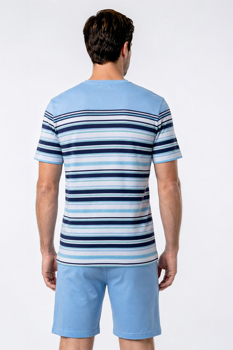 armor-lux-pyjama-short-ray-homme-coton-l-ger image 3