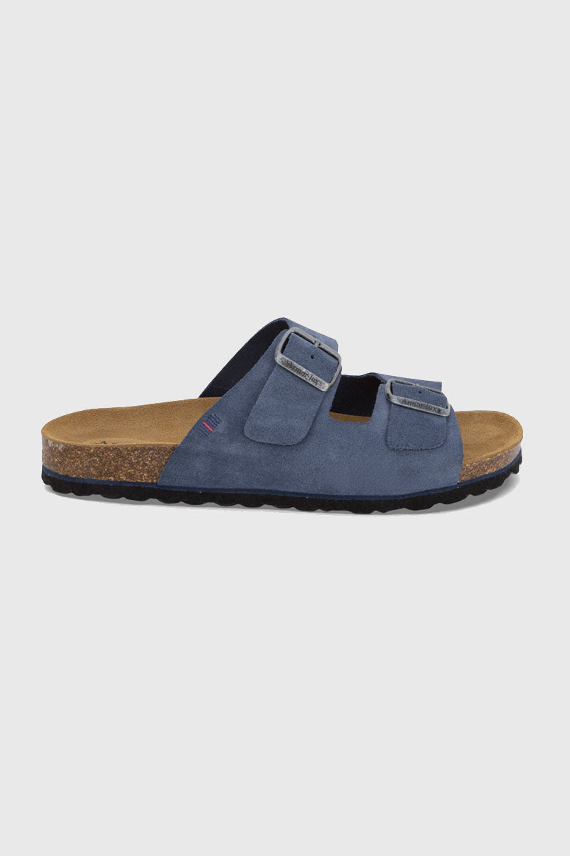 armor-lux-mules-zef-deux-brides-homme-cuir-bleu image 4