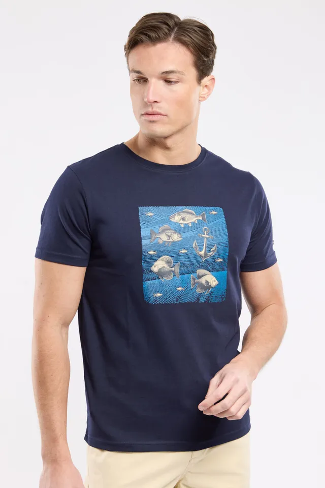 armor-lux-t-shirt-s-rigraphi-marin-homme-en-coton-l-ger image 1