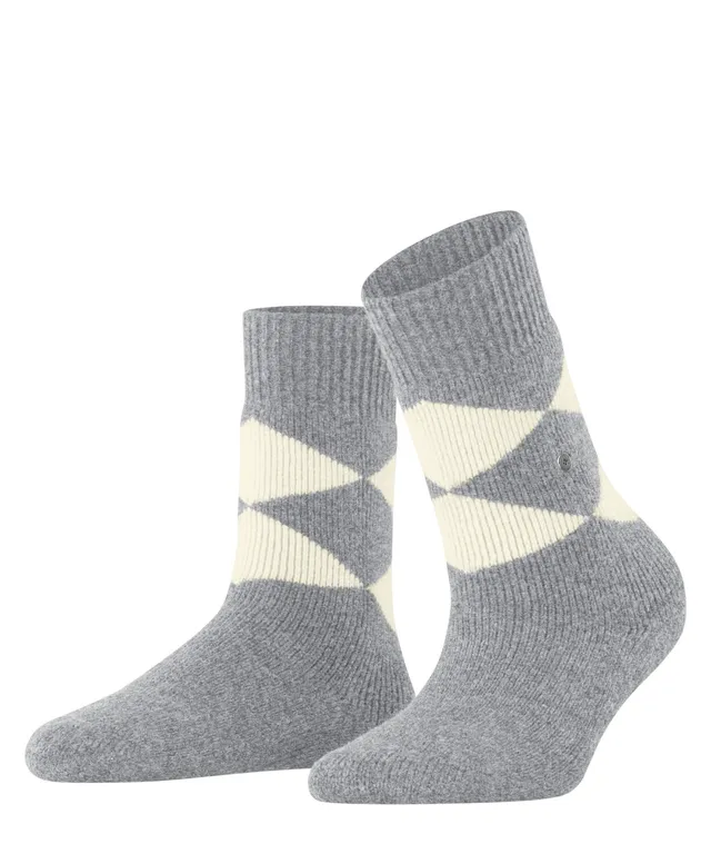 burlington-cosy-argyle-chaussettes-femme-laine-rouge-peluche image 1