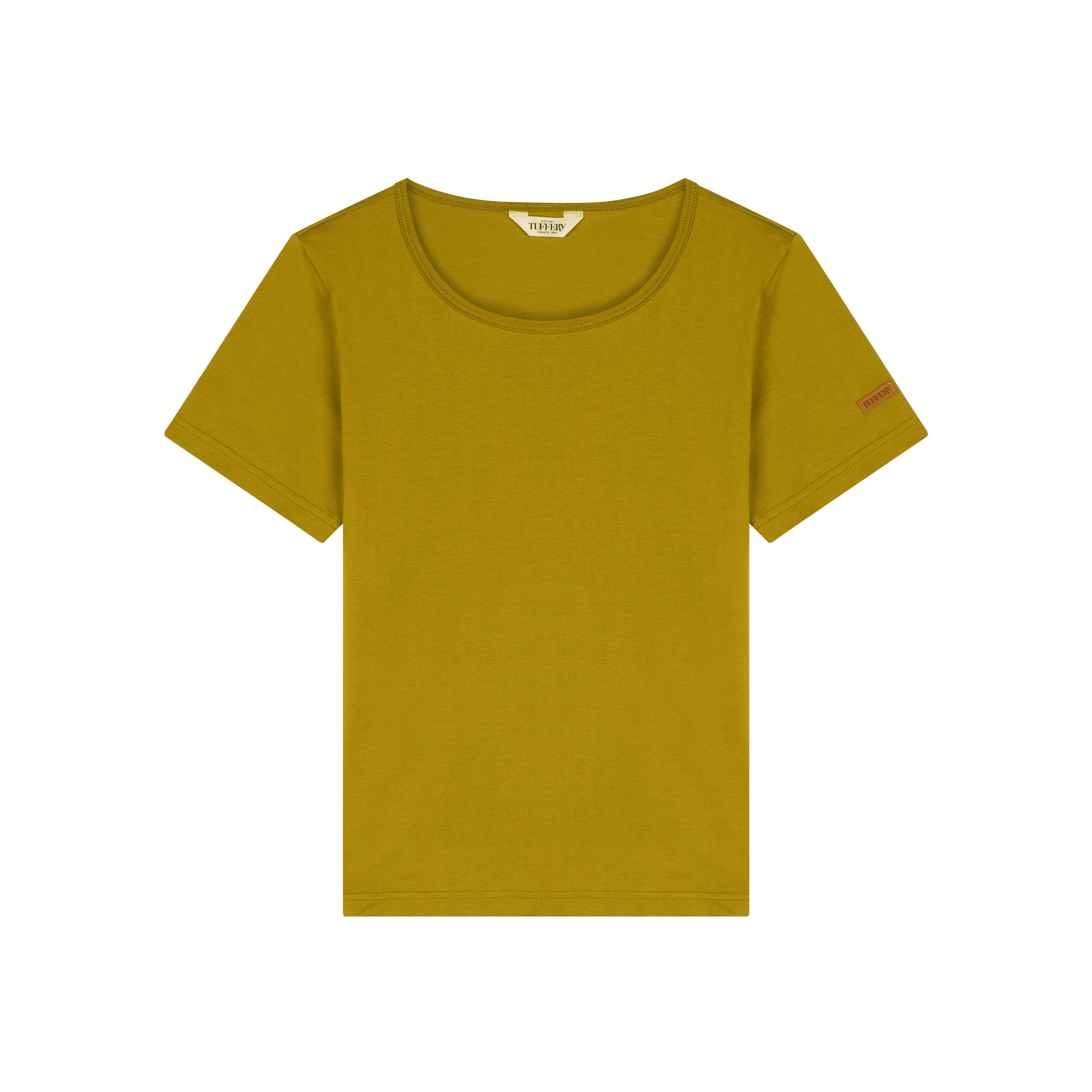 atelier-tuffery-t-shirt-femme-col-rond-olive-100-coton-bio image 1