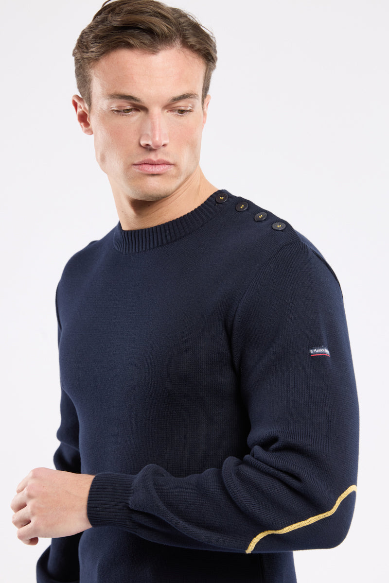 armor-lux-pull-marin-homme-coton-coudi-res-contrast-es image 2