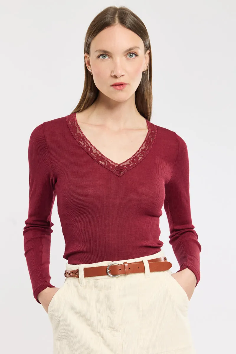 armor-lux-t-shirt-nuit-manches-longues-femme-laine-et-soie image 1