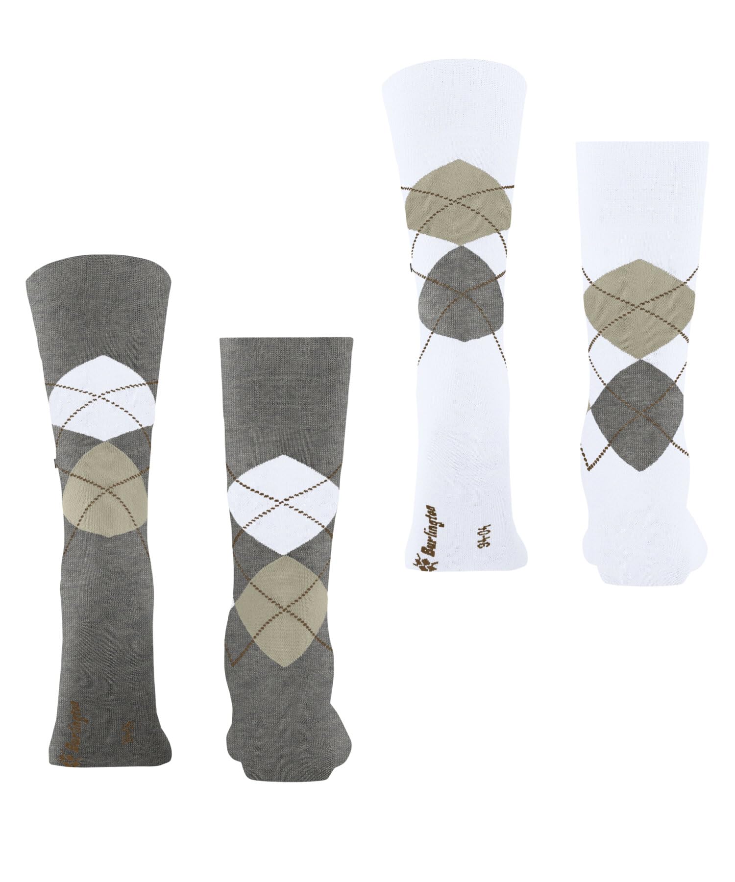 burlington-everyday-argyle-chaussettes-homme-coton-fantaisie-gris-light-grey-322 image 2