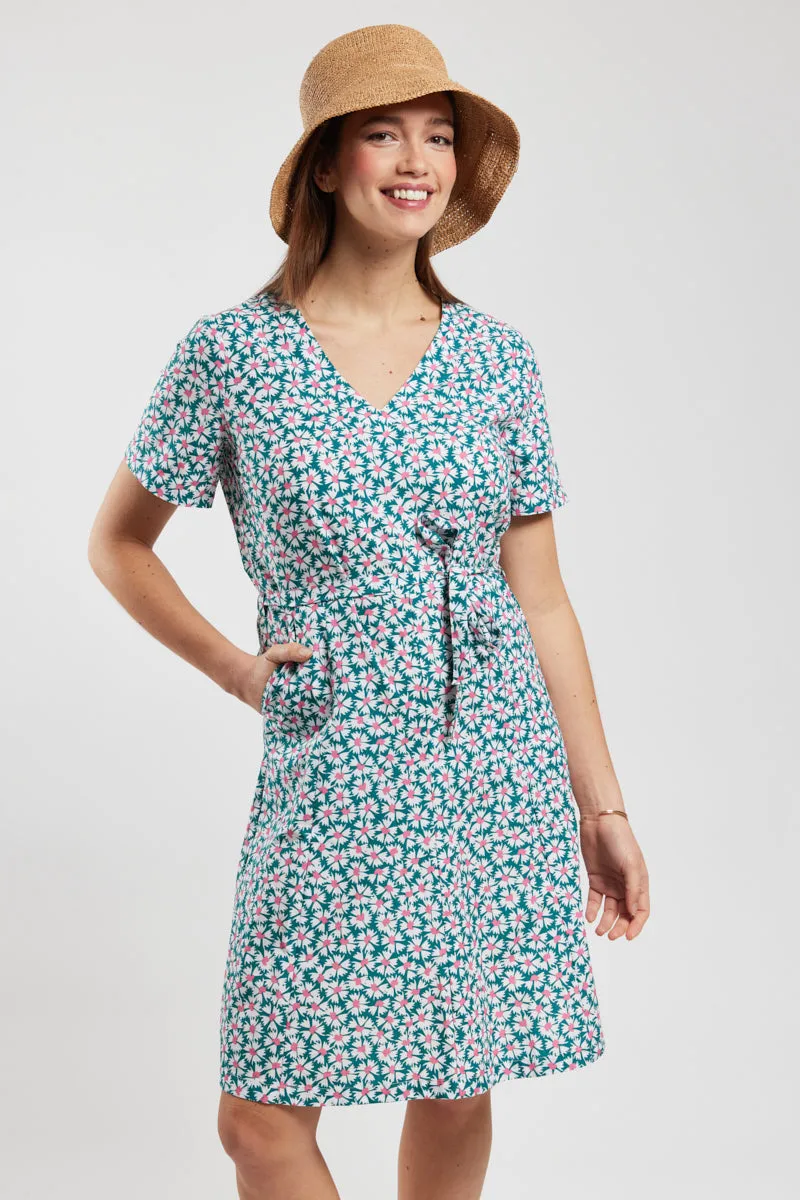 robe-fleurie-armor-lux-h-ritage-coton-col-v-ceinture-amovible-poches image 1