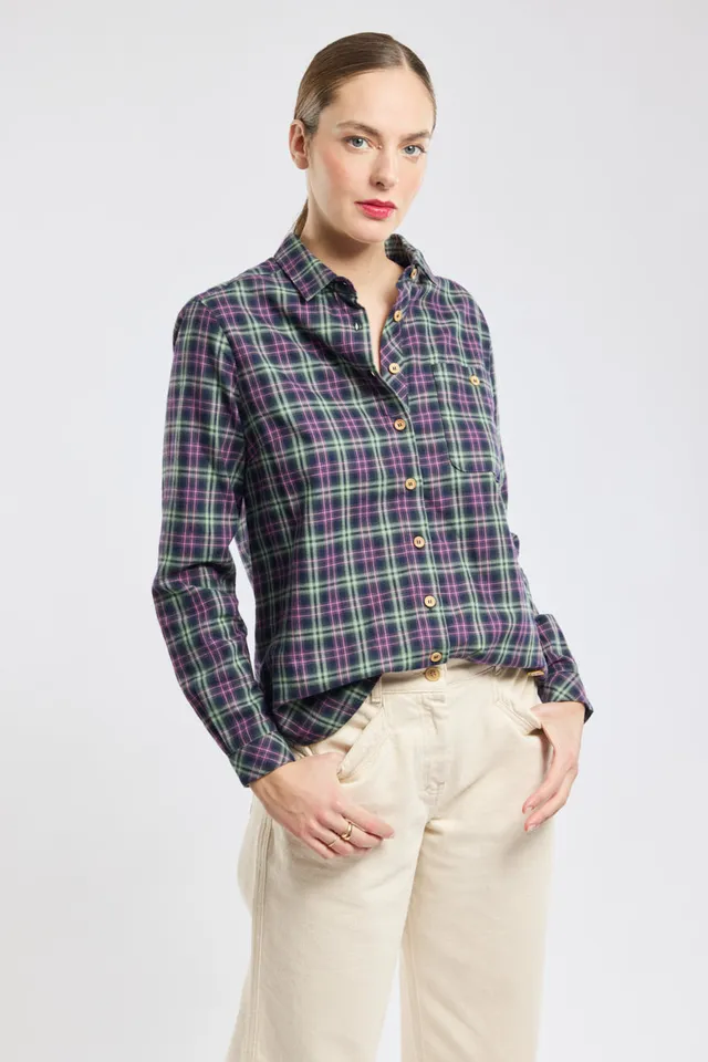chemise-carreaux-armor-lux-h-ritage-femme-100-coton-boutons-bois image 1
