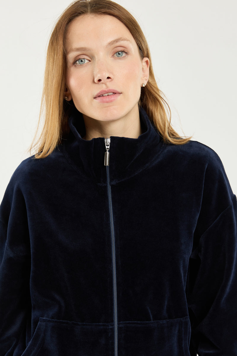 armor-lux-veste-zipp-e-velours-femme-coton image 2