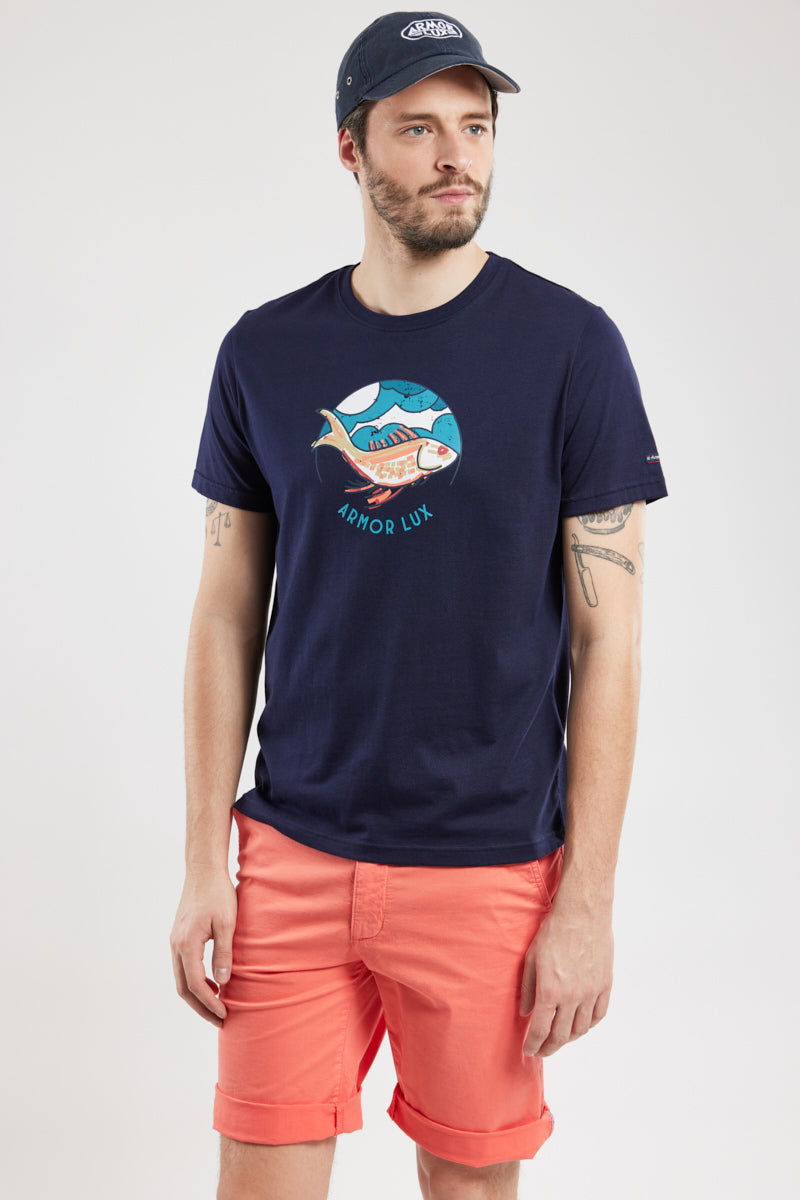 armor-lux-t-shirt-poisson-homme-coton-l-ger-col-rond-2 image 1