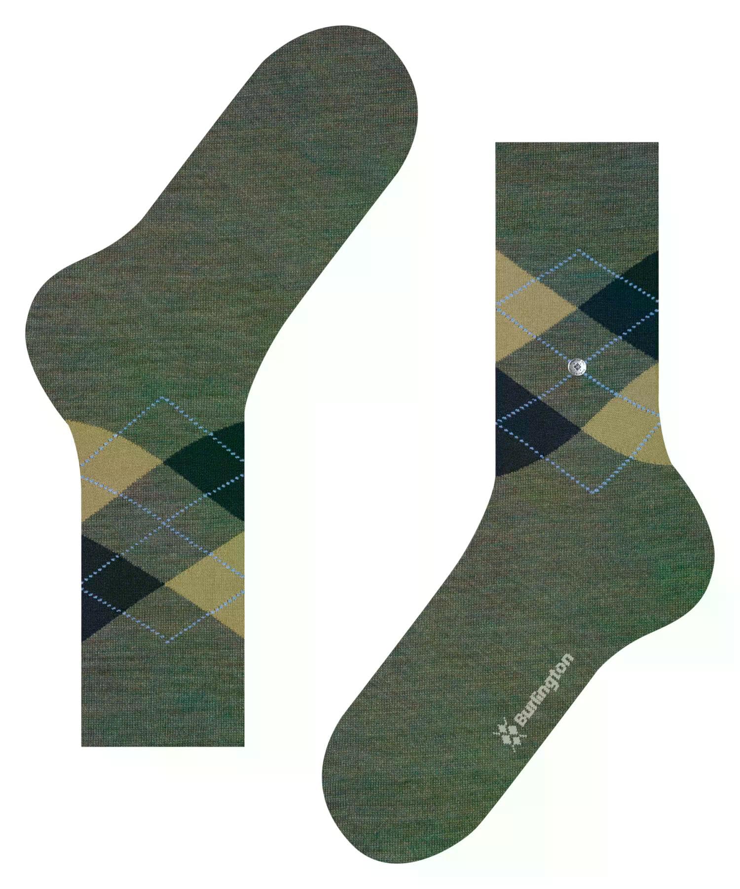 burlington-edinburgh-m-lange-chaussettes-homme-laine-vierge-argyle-vert-turquois image 5