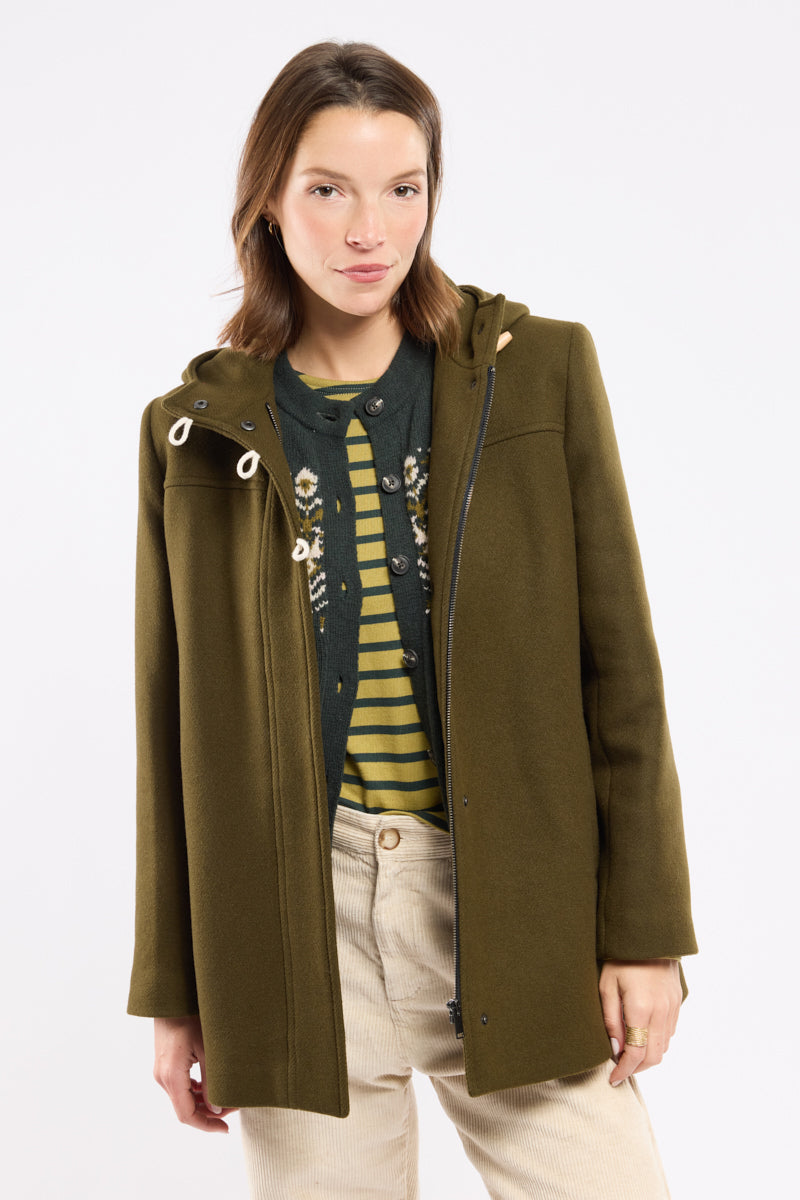 armor-lux-h-ritage-duffle-coat-femme-drap-laine-vert-for-t-zipp image 2