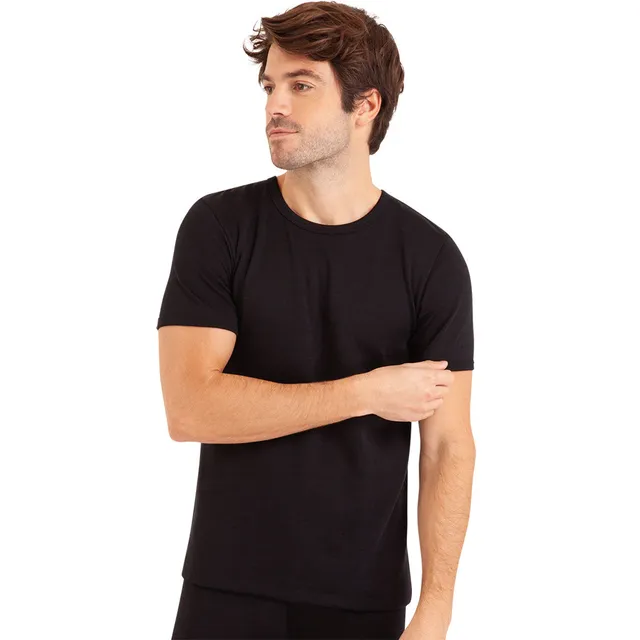 eminence-tee-shirt-ligne-chaude-col-rond-manches-courtes-noir-homme image 1