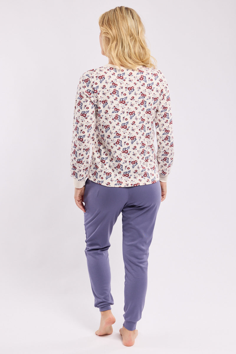 armor-lux-pyjama-fleurs-femme-coton-pais image 2