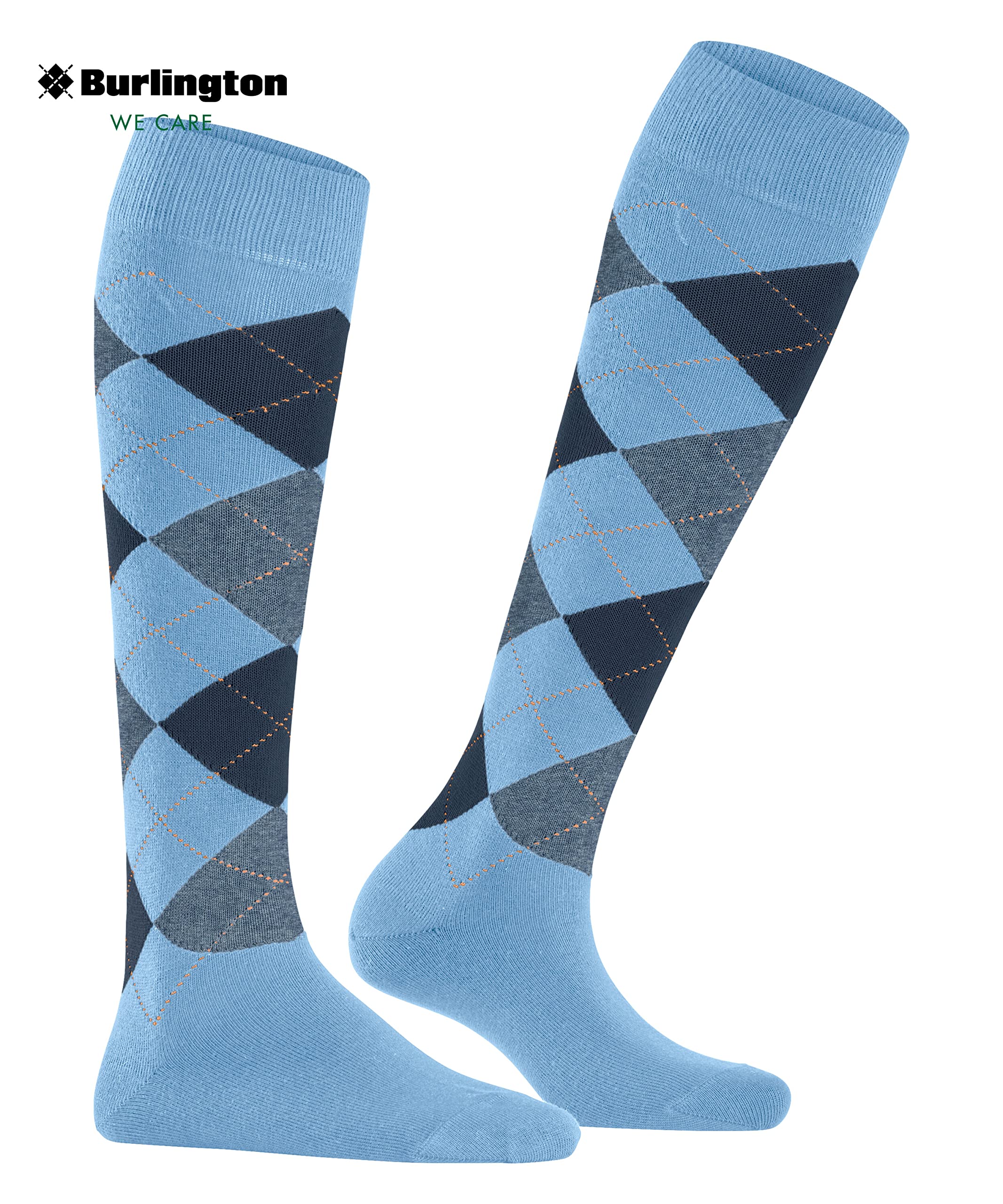burlington-queen-chaussettes-longues-femme-coton-bleu-light-blue-36-41 image 5