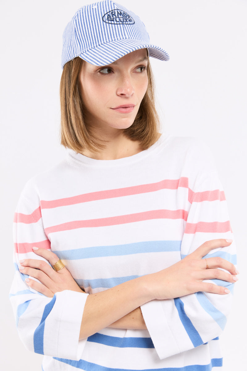 armor-lux-pull-manches-3-4-femme-en-coton-ray image 4