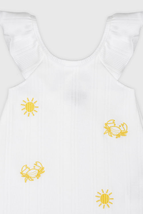armor-lux-robe-b-b-sans-manches-coton-broderie-crabe-et-soleil image 3