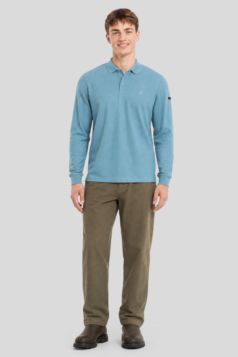 armor-lux-polo-manches-longues-coton-piqu-broderie-poitrine image 3