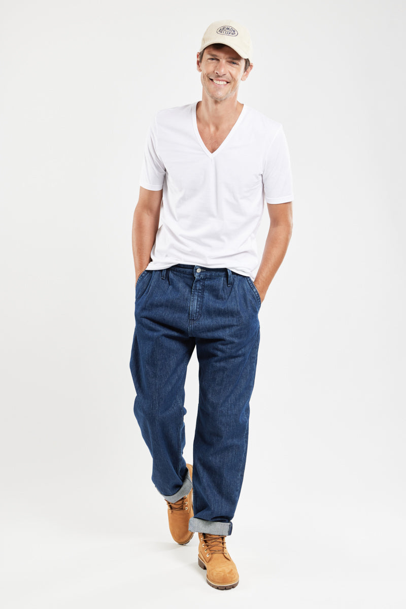 armor-lux-t-shirt-homme-col-v-coton-bio-l-ger image 3