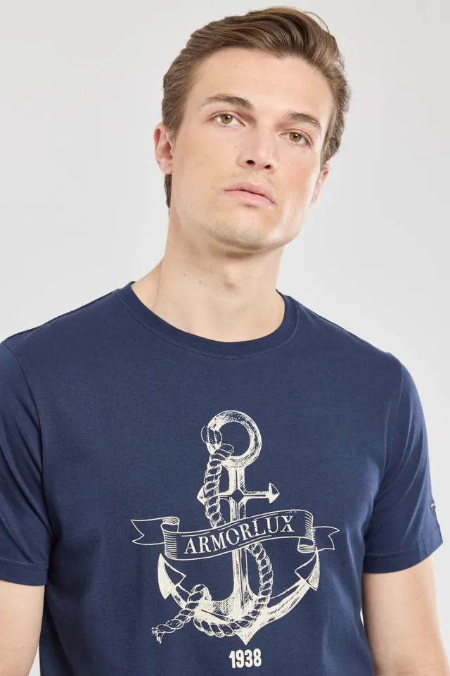 armor-lux-t-shirt-ancre-homme-coton-l-ger-160g image 1