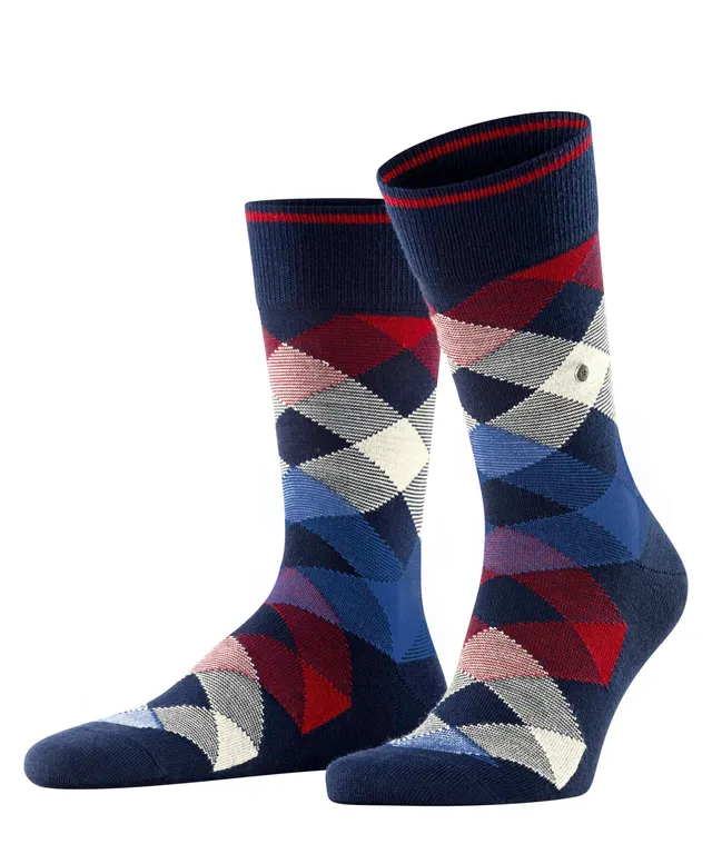 burlington-newcastle-chaussettes-homme-laine-fantaisie-bleu-marine-40-46 image 1