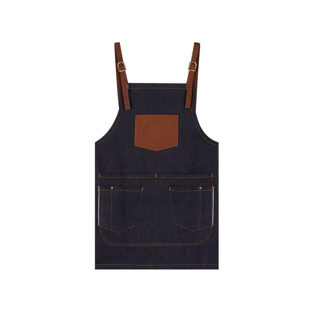 atelier-tuffery-tablier-court-en-jean-brut-selvedge-cuir image 1