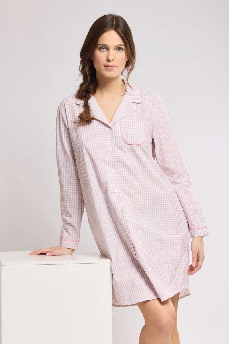 armor-lux-chemise-de-nuit-petits-carreaux-femme-en-coton image 1