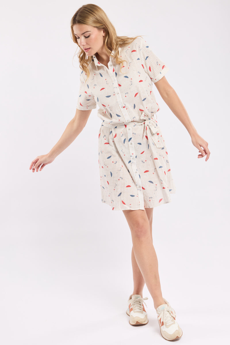 armor-lux-robe-chemise-femme-parasols-coton-deauville image 2