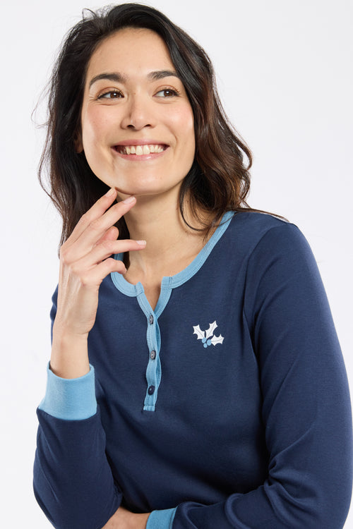 armor-lux-pyjama-pais-coton-femme-motif-flocon image 4